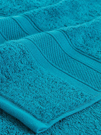 MYTRIDENT Teal Blue Solid Pure Cotton 500 GSM Soft  Plush Bath Towel