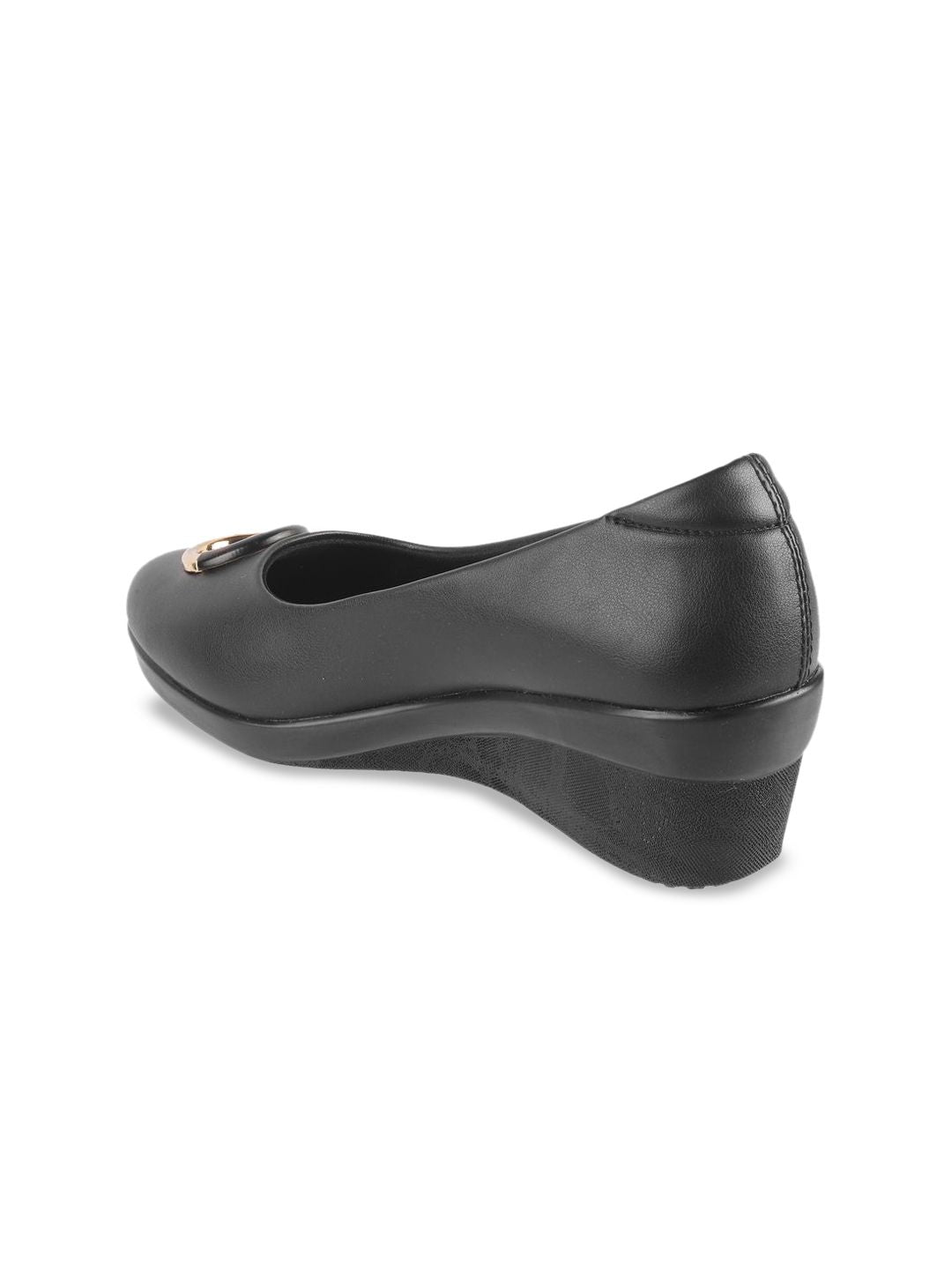 Metro Work Wedge Pumps with Buckles