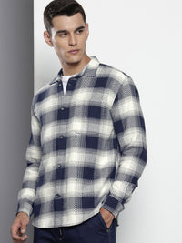 The Indian Garage Co Pure Cotton Textured Tartan Checks Casual Shirt