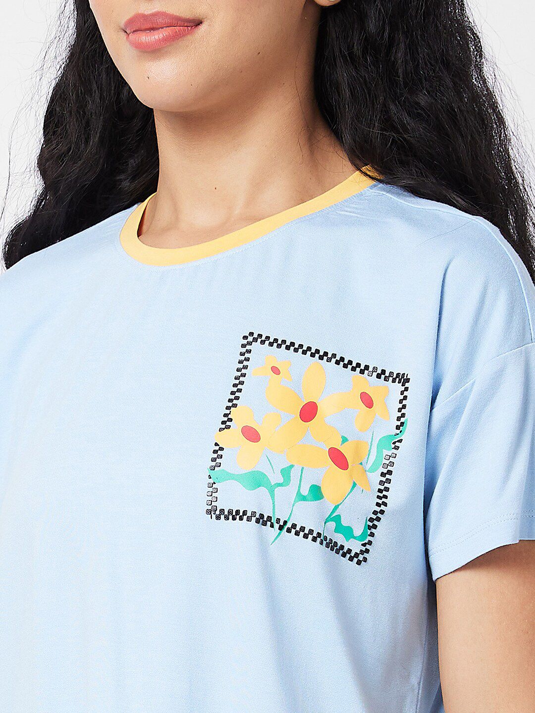 SPYKAR Graphic Printed Boxy Cotton T-shirt