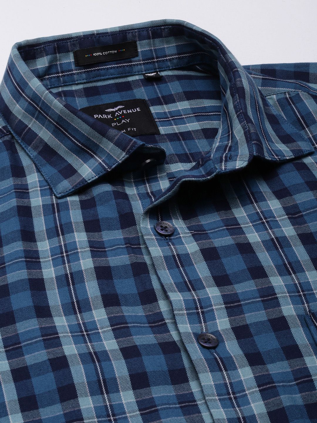 Park Avenue Slim Fit Checked Pure Cotton Casual Shirt