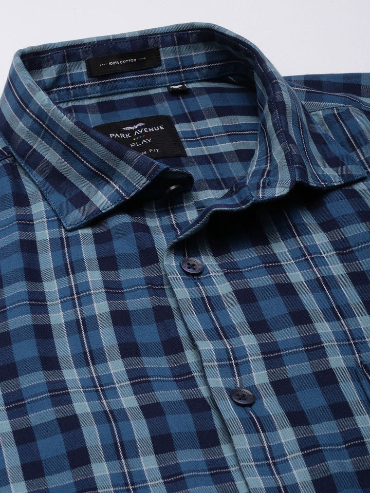 Park Avenue Slim Fit Checked Pure Cotton Casual Shirt