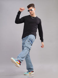 ADRO Men Solid Round Neck T-shirt