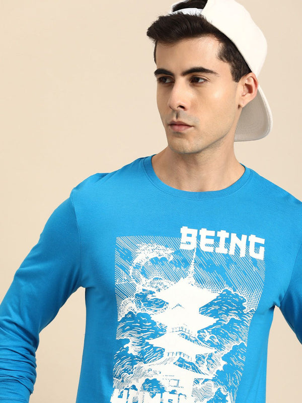 Being Human Men Brand Logo Printed Pure Cotton T-shirt