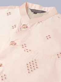 SOJANYA Embroidered Mandarin Collar Kurta with Churidar & Nahru Jacket