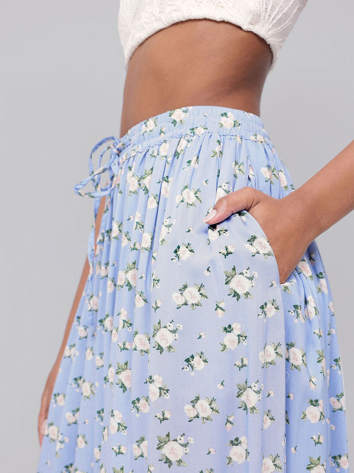 DressBerry Blooming Floral Pleated A-Line Skirt