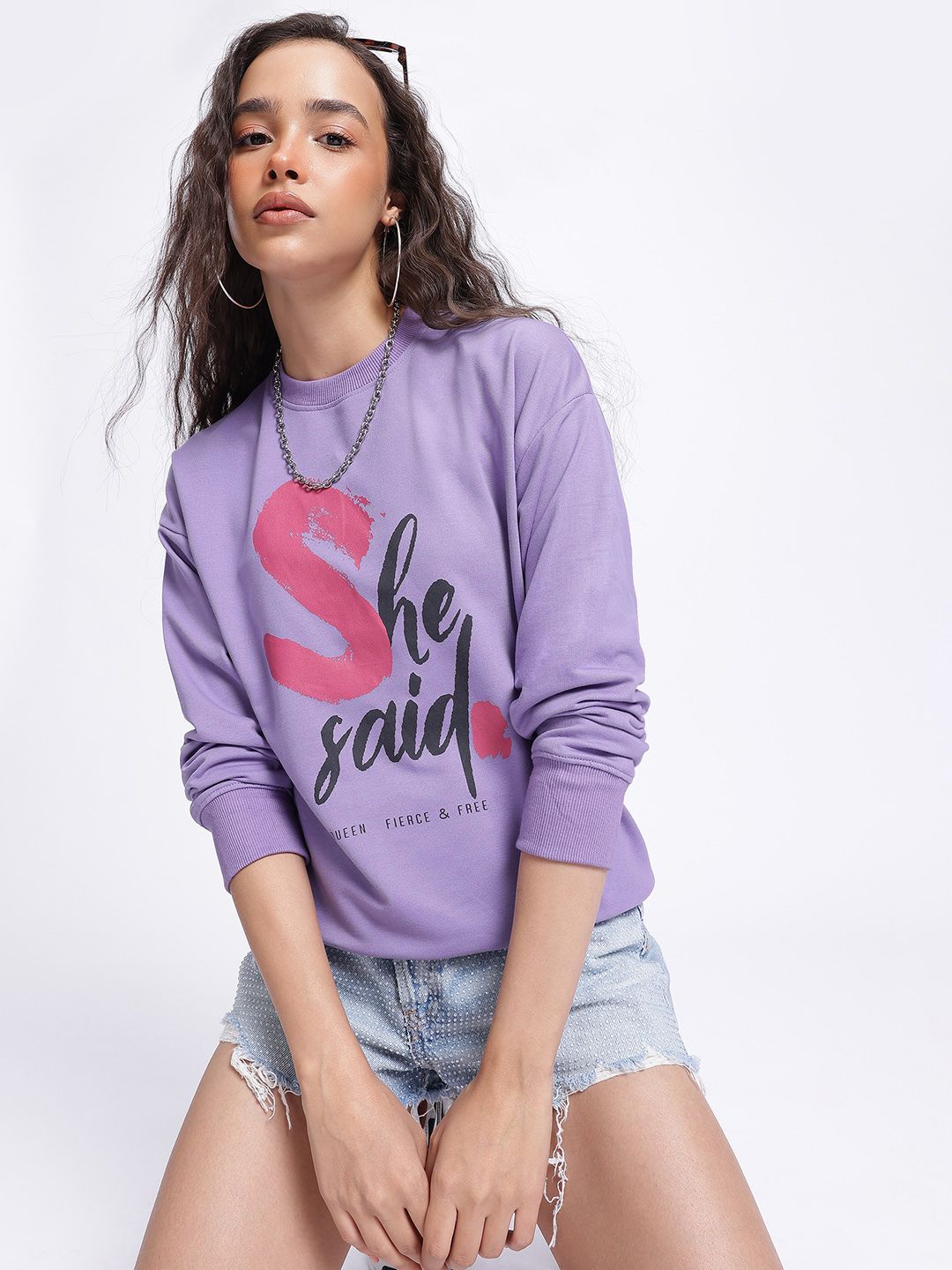 DressBerry Wintery Whispers Typography Sweatshirt