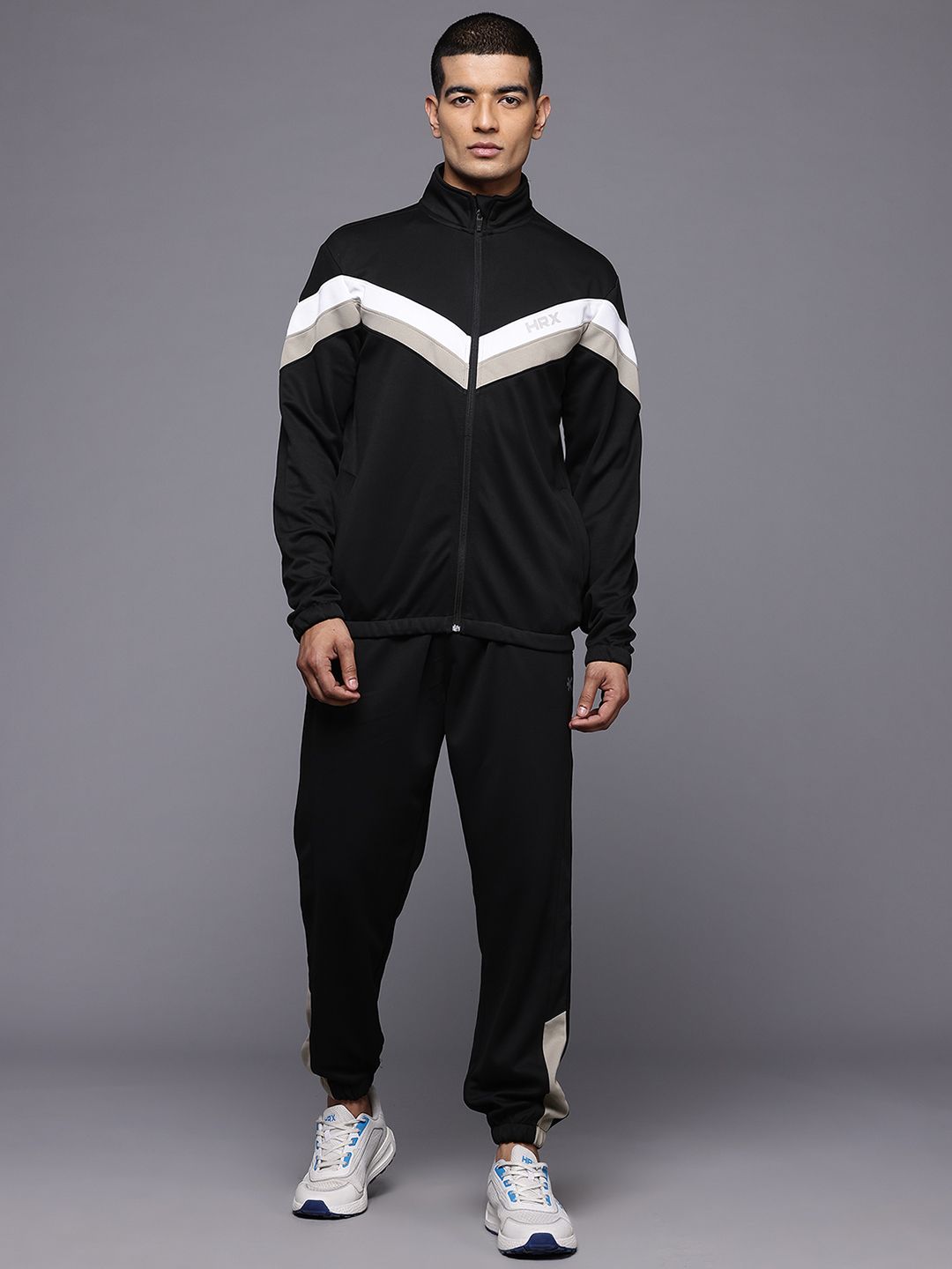 HRX by Hrithik Roshan Men Rapid-Dry Striped Running Tracksuit