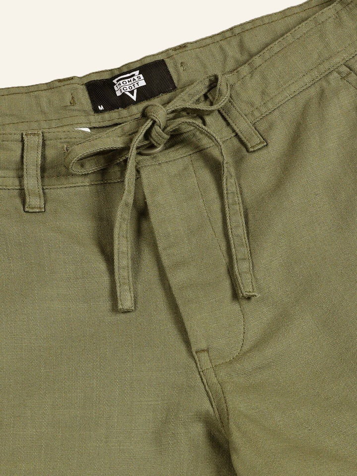 Thomas Scott Men Textured Mid-Rise Smart Chinos Trousers