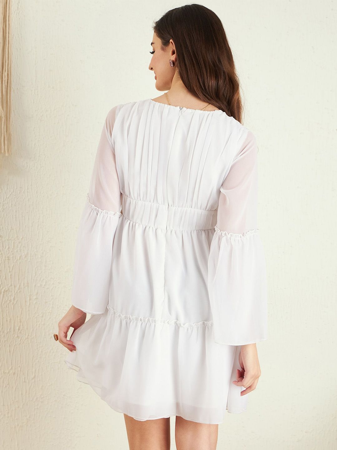 Berrylush Bell Sleeve Georgette A-Line Dress