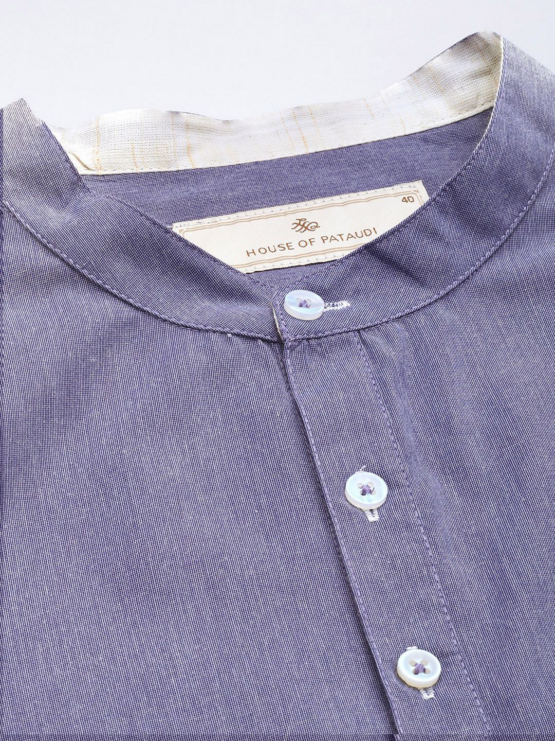 House of Pataudi Band Collar Rozana Kurta