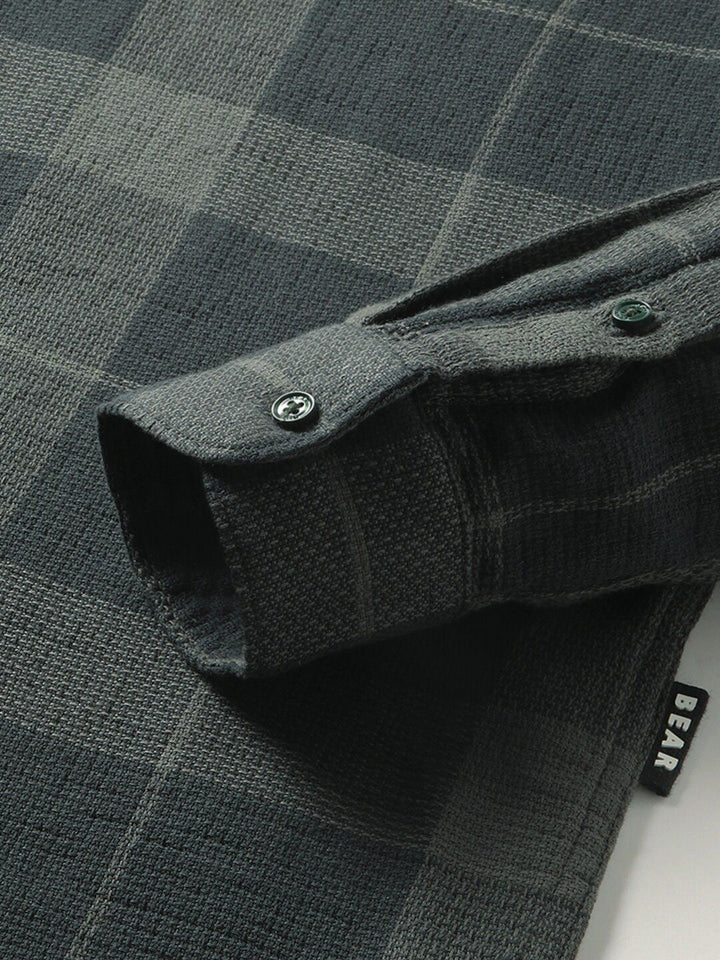 THE BEAR HOUSE Slim Fit Opaque Checked Cotton Casual Shirt