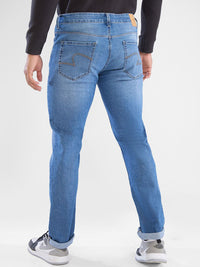 SPYKAR Men Mid Rise Low Distress Light Fade Clean Look Stretchable Jeans