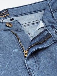 The Indian Garage Co Men Mid Rise Cotton Baggy Fit Laser Print Cargo Jeans
