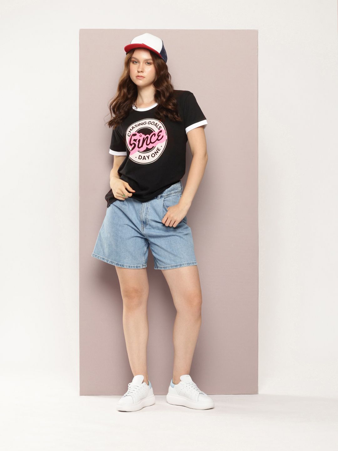 DILLINGER Women Boxy Regular Short Sleeve Printed Tshirt