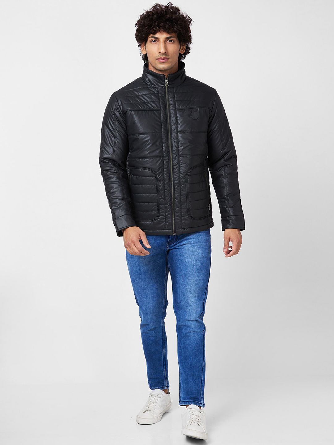 SPYKAR Stand Collar Puffer Jacket
