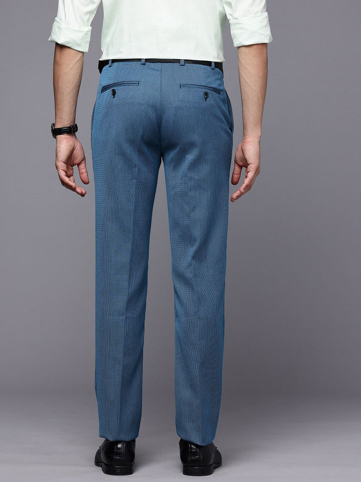 Raymond Men Self Design Textured Slim Fit Formal Trousers