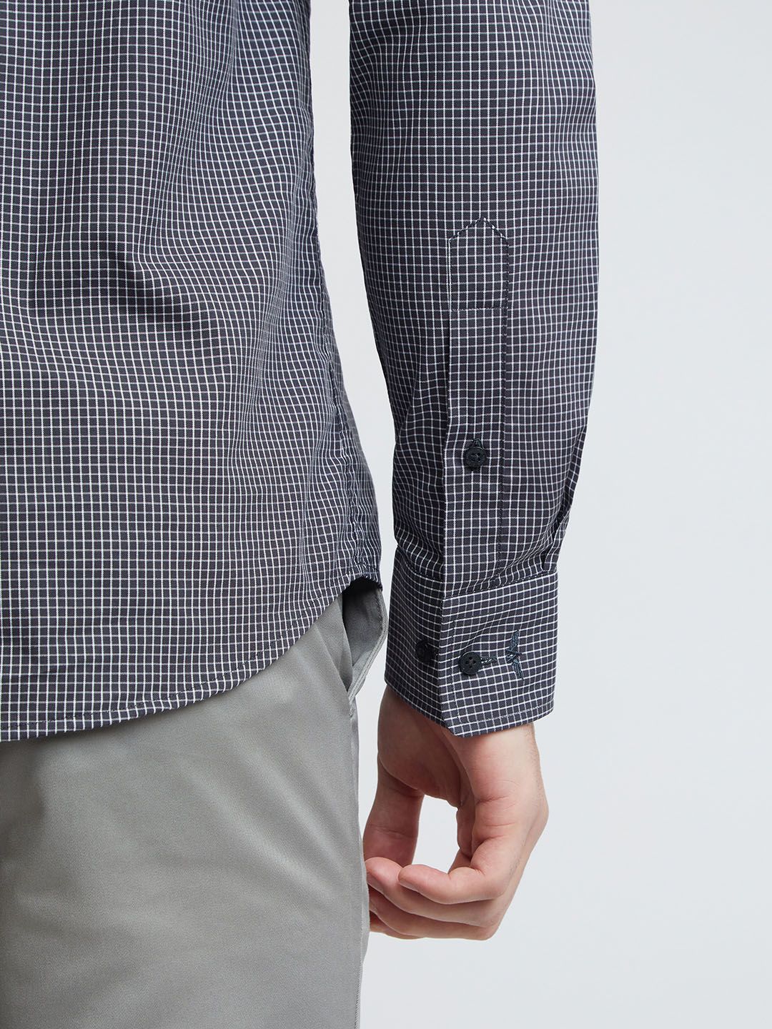 Park Avenue Pure Cotton Slim Fit Micro Checked Formal Shirt