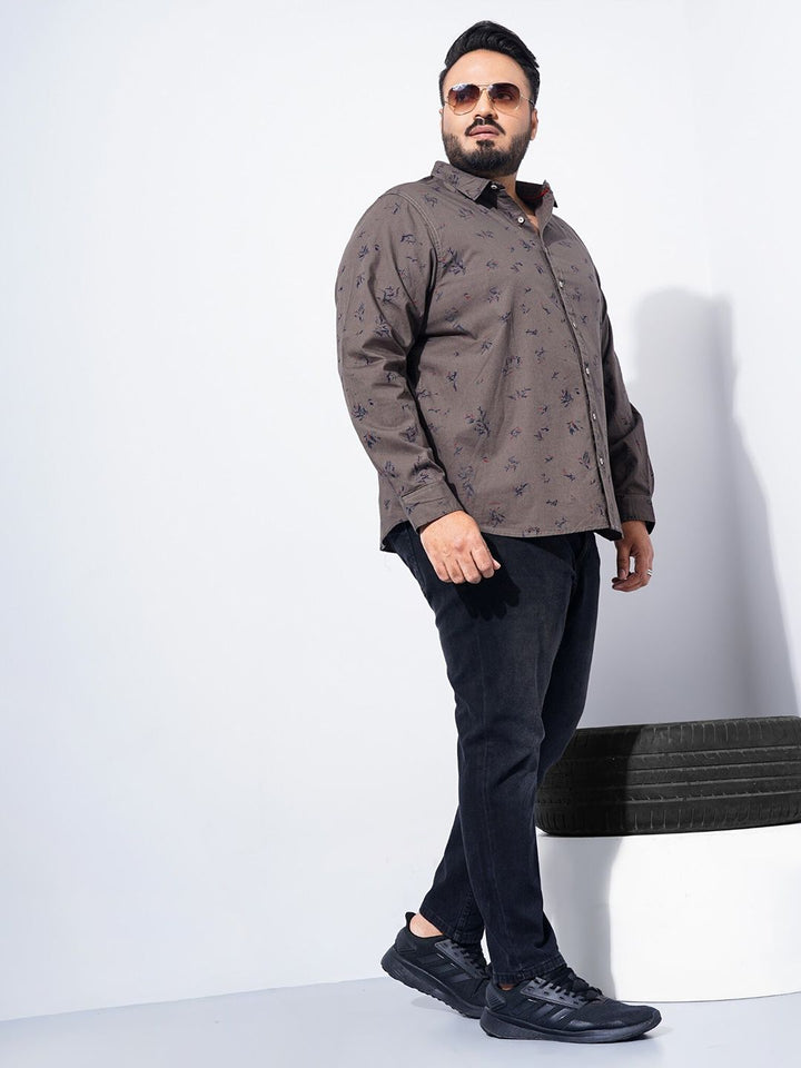 The Indian Garage Co Plus Size Floral Printed Cotton Casual Shirt