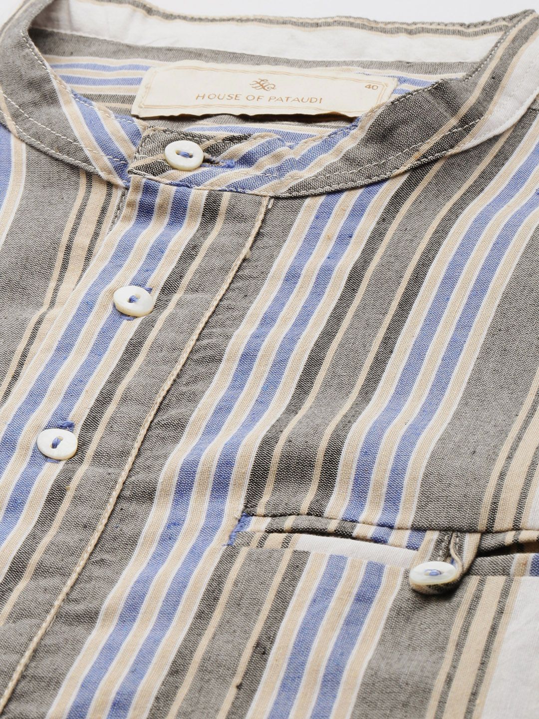House of Pataudi Striped Rozana Kurta