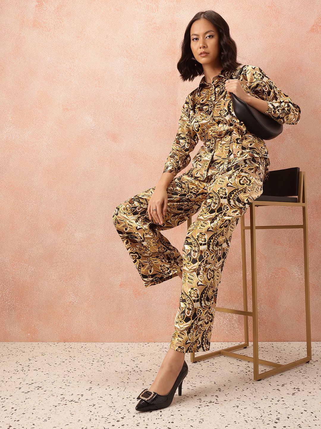 all about you Indie Florals Printed Co-Ords with Tie-Up Belt