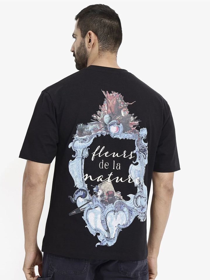 RARE RABBIT Men Graphic Printed Round Neck Cotton Oversized T-Shirt