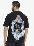 RARE RABBIT Men Graphic Printed Round Neck Cotton Oversized T-Shirt