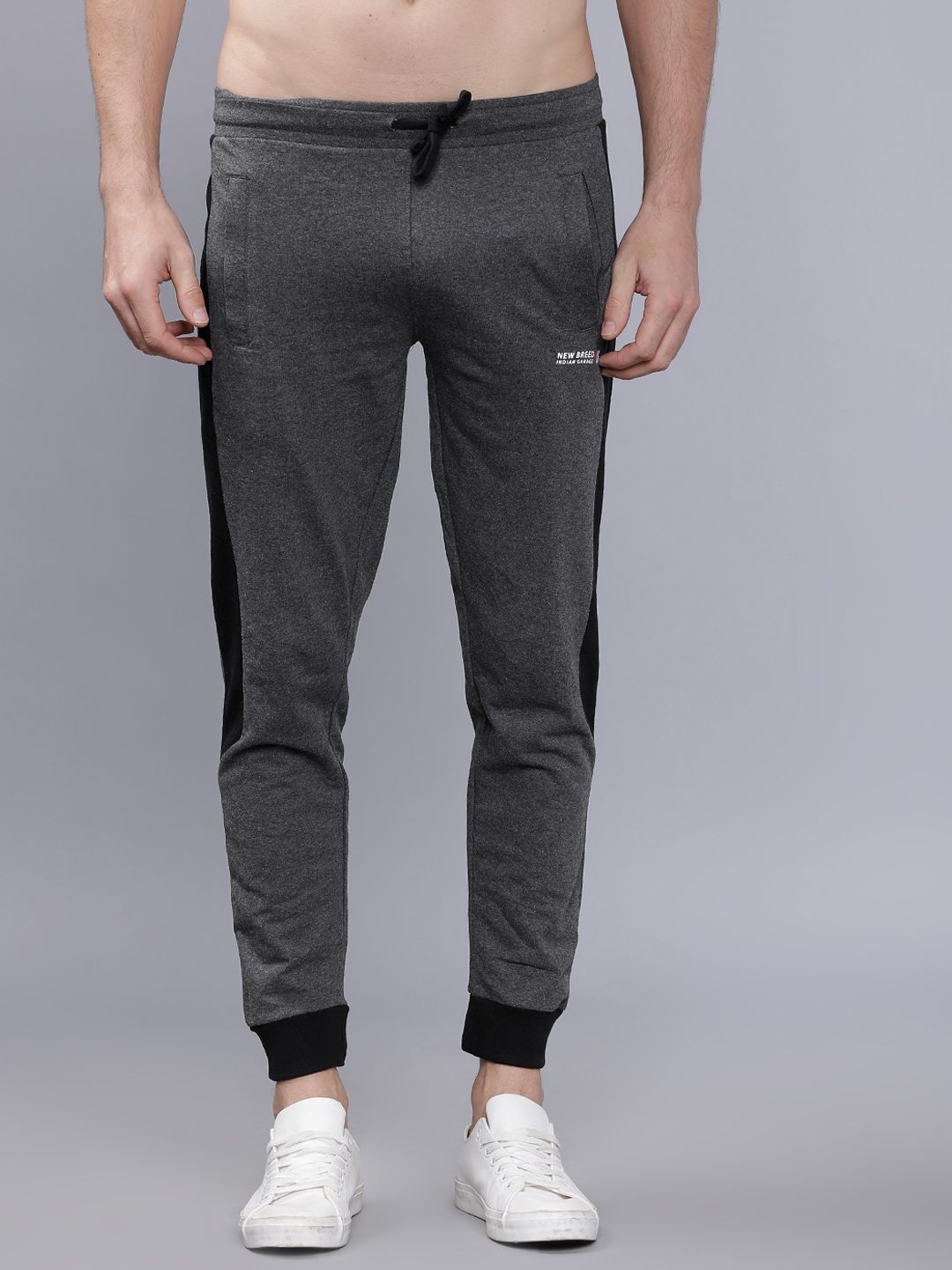 The Indian Garage Co Men Grey Solid Slim-Fit Joggers