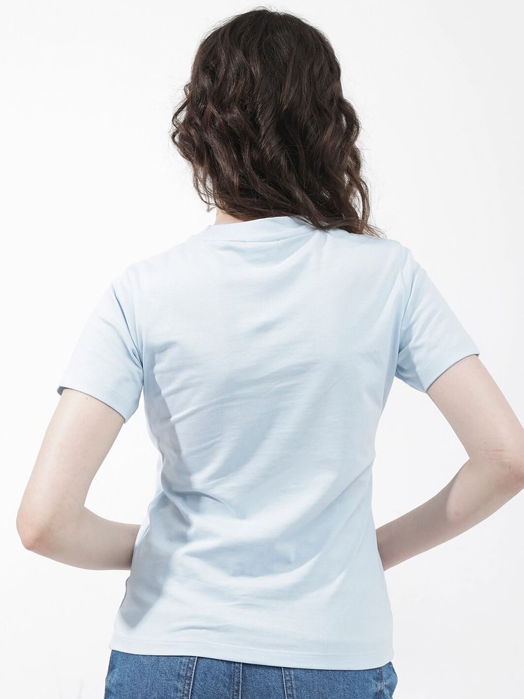 RAREISM Round Neck Short Sleeves Printed Cotton T-shirt