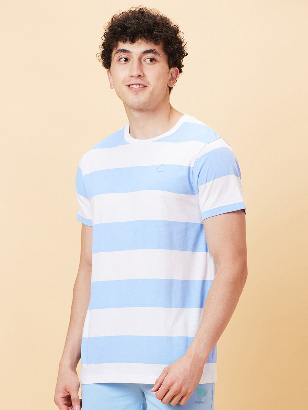 Being Human Striped Round Neck Pure Cotton Casual T-shirt