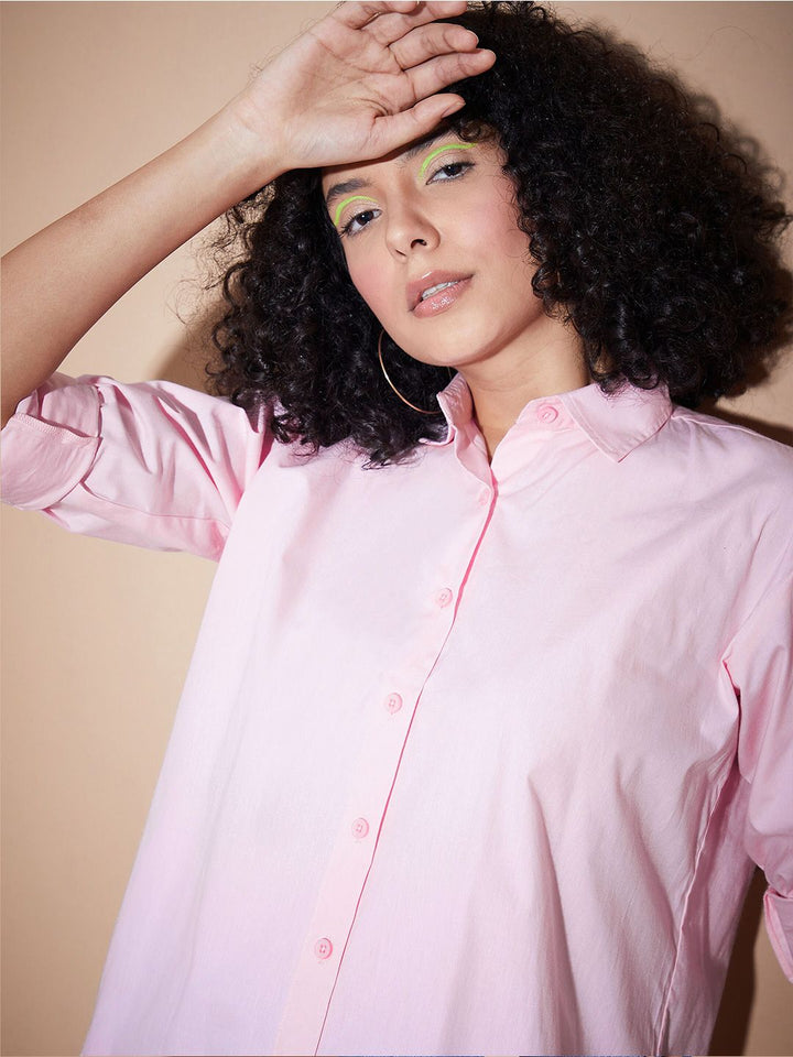 SASSAFRAS BASICS Roll-Up Sleeves Oversized Pure Cotton Shirt