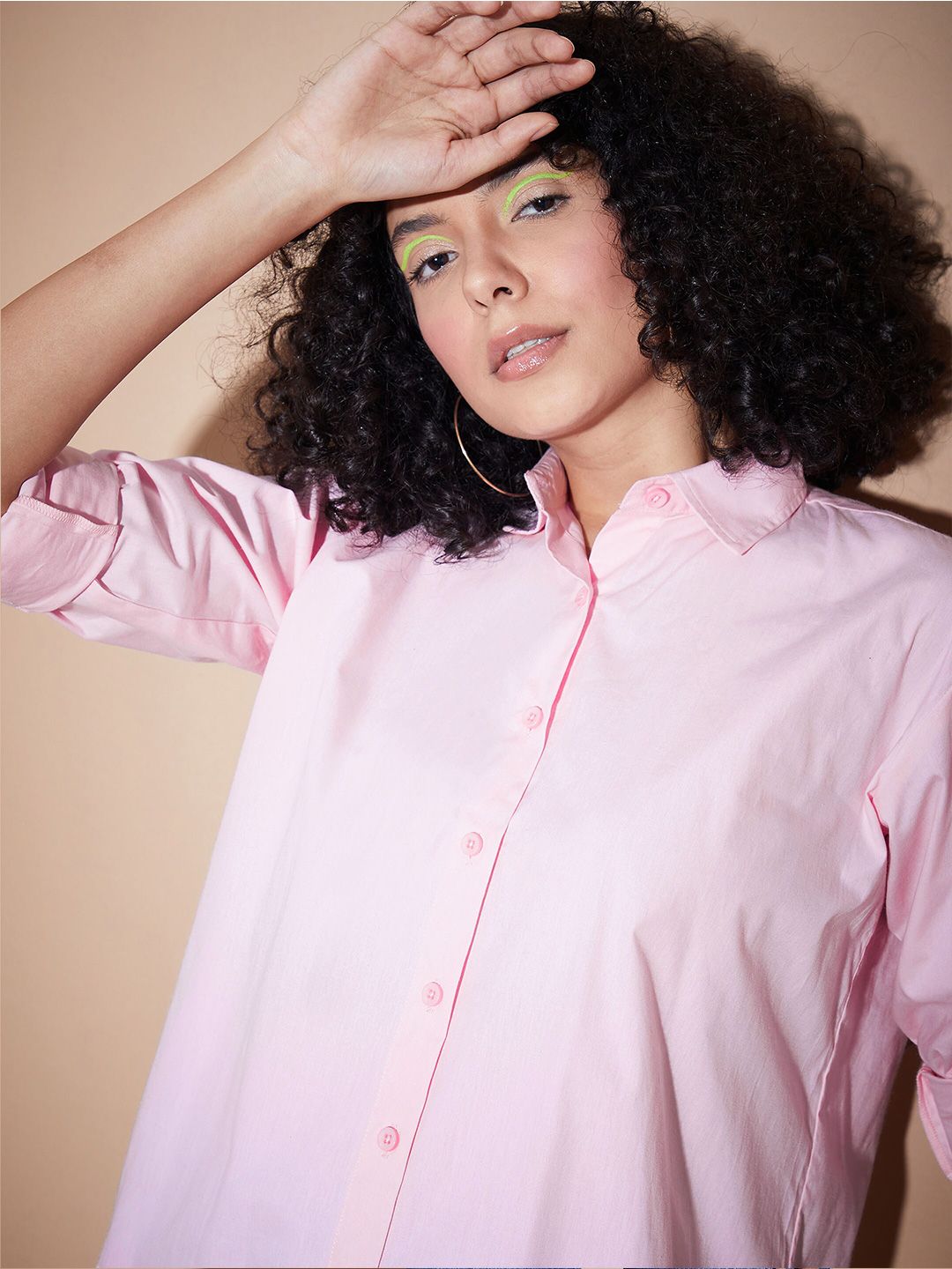 SASSAFRAS BASICS Roll-Up Sleeves Oversized Pure Cotton Shirt