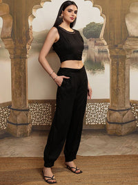 Vishudh Women Printed Top with Trousers & Jacket  Co-ords Set
