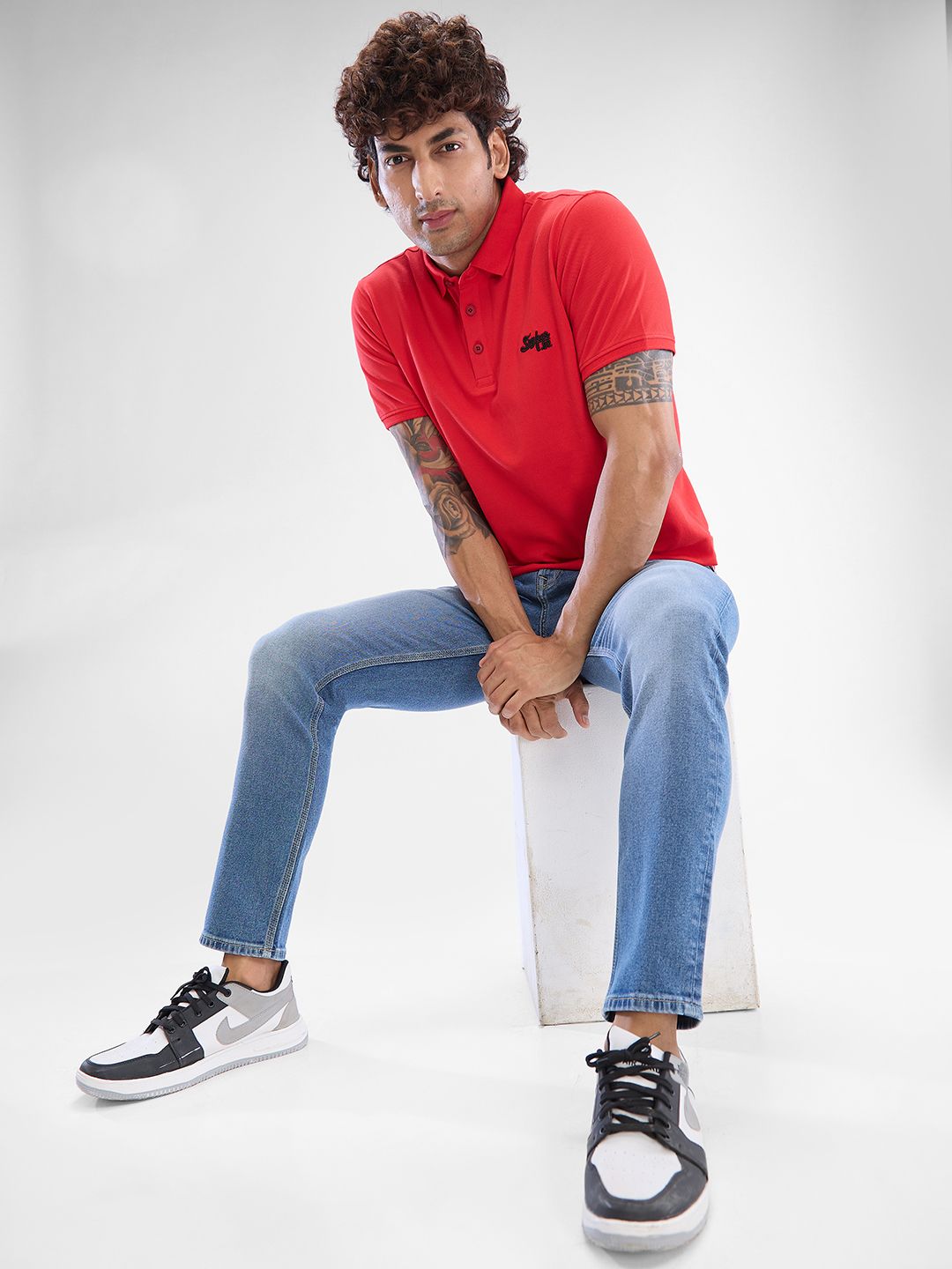 SPYKAR Men Polo Collar Solid Slim Fit T-Shirt