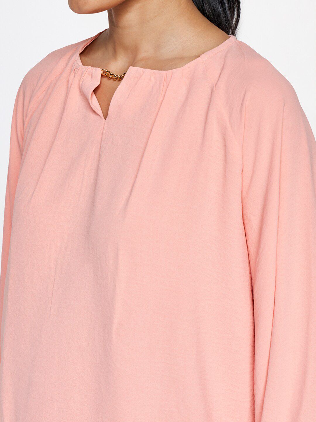 AND Round Neck Puff Sleeve Top And Palazzo