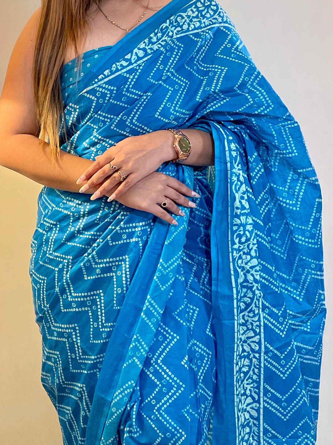 Saree mall Bandhani Printed Pure Cotton Bandhani Saree