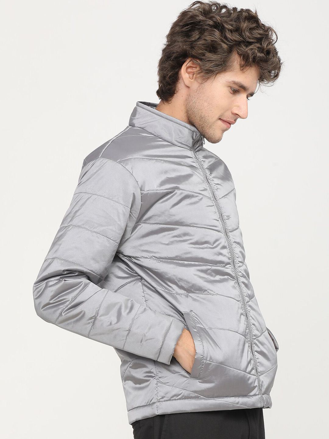 HIGHLANDER Men Grey Padded Jacket