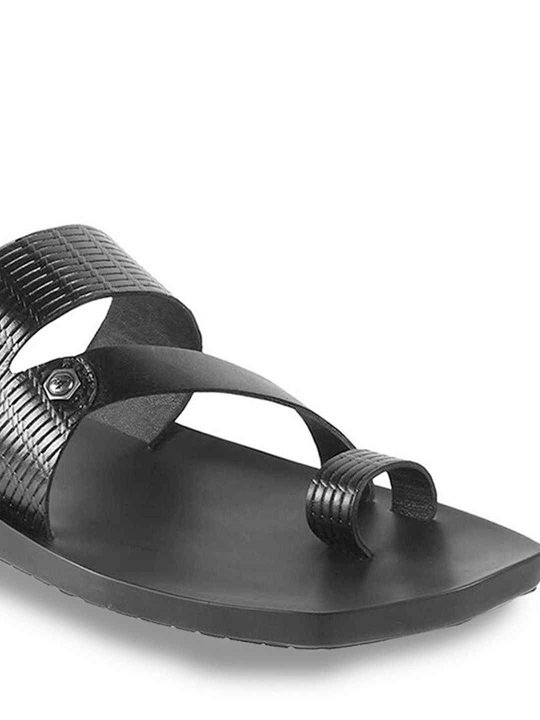 Metro Men Textured Leather Comfort Sandals