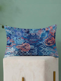 STITCHNEST Teal & Magenta Set of 2 Ethnic Motifs Rectangle Cushion Covers