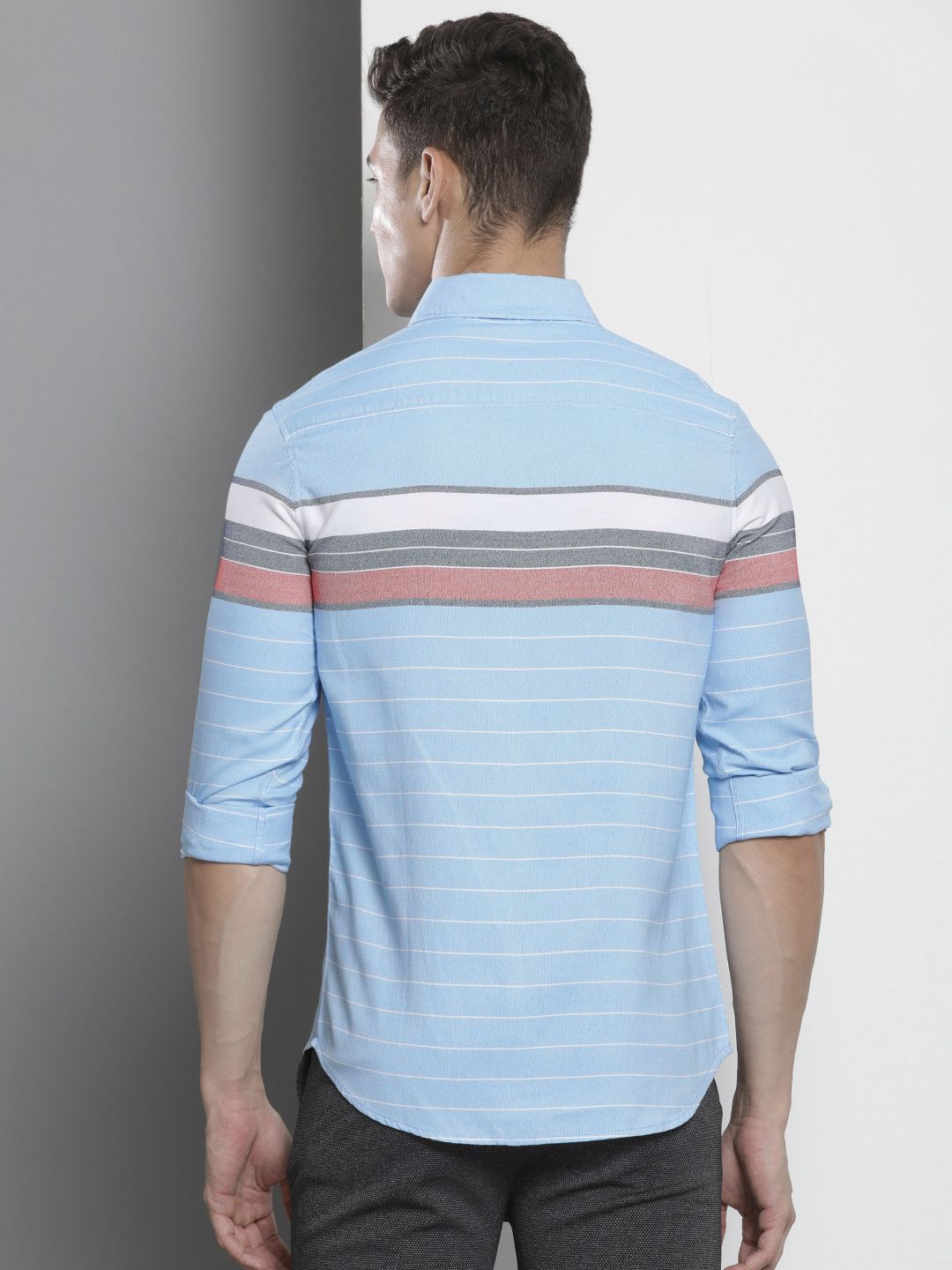 The Indian Garage Co Men Slim Fit Multi Stripes Opaque Casual Shirt