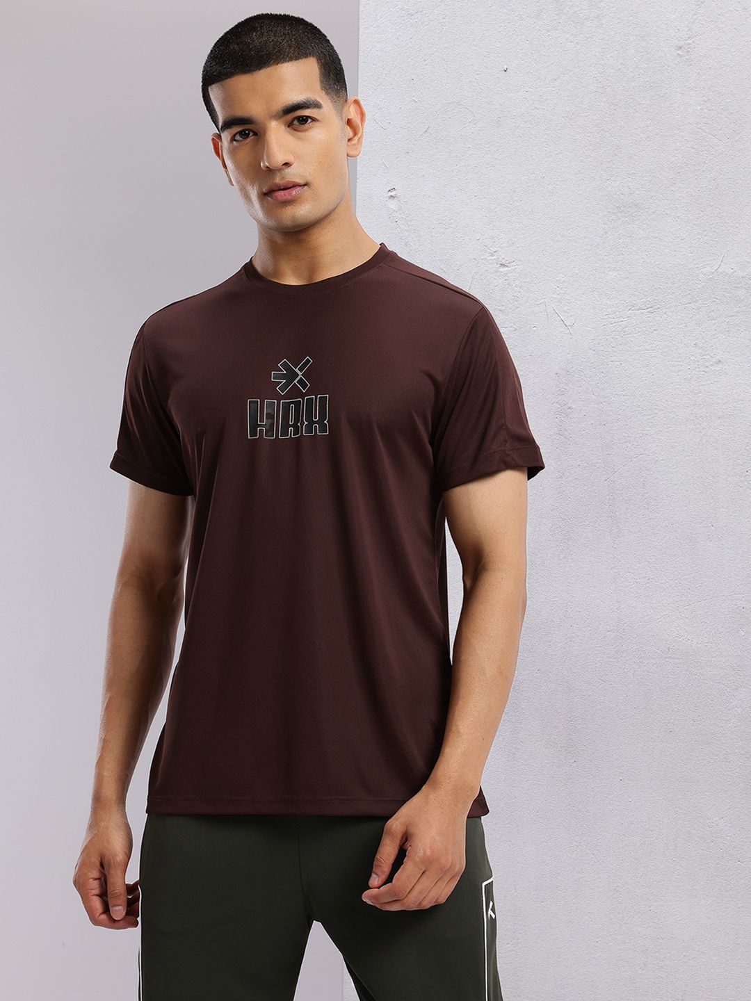 HRX by Hrithik Roshan Brand Logo Print Rapid-Dry Training T-shirt