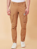 Being Human Men Mid-Rise Plain Cotton Slim Fit Cargos Trouser