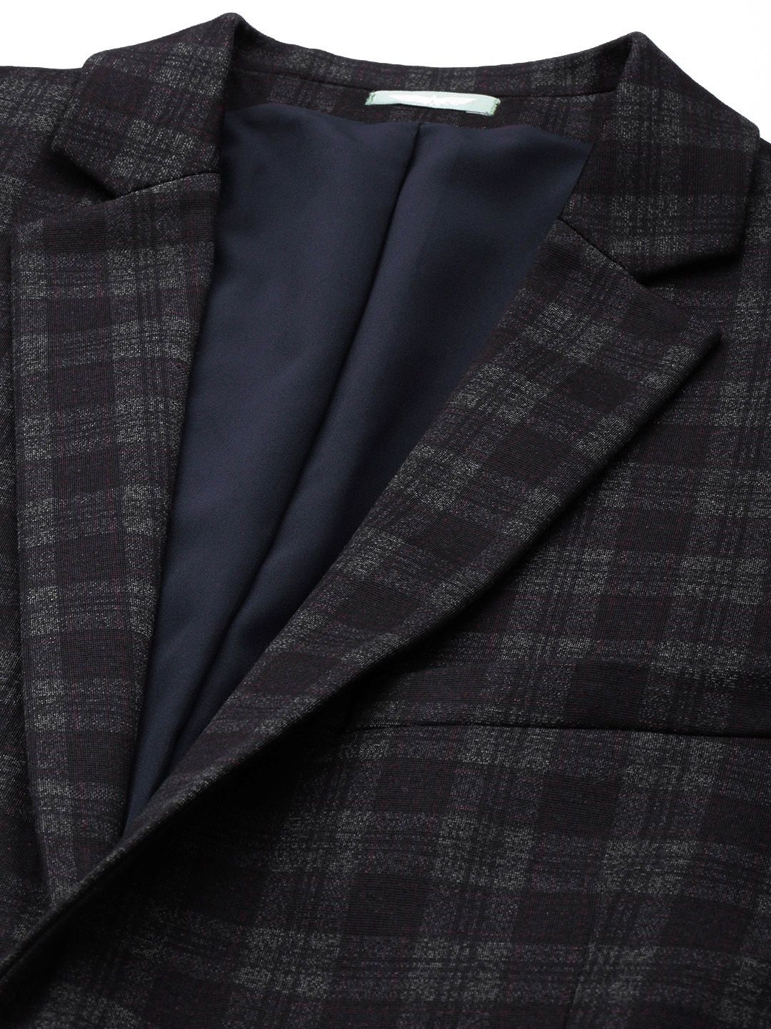 Park Avenue Super Slim Fit Checked Single Breasted Formal Blazer