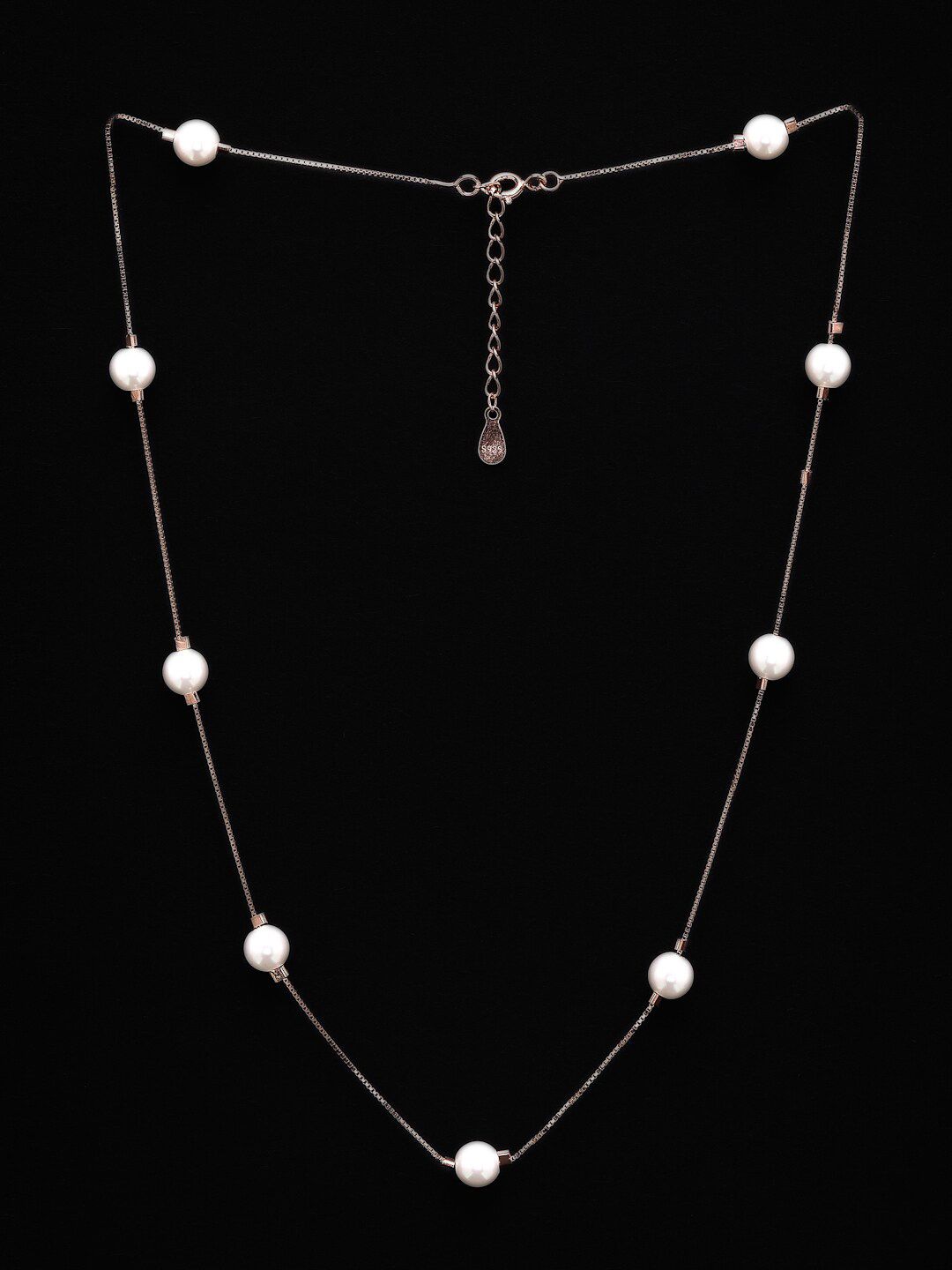 PRIONI Kalung Manik Perak 925 Sterling Bersalut Emas Mawar