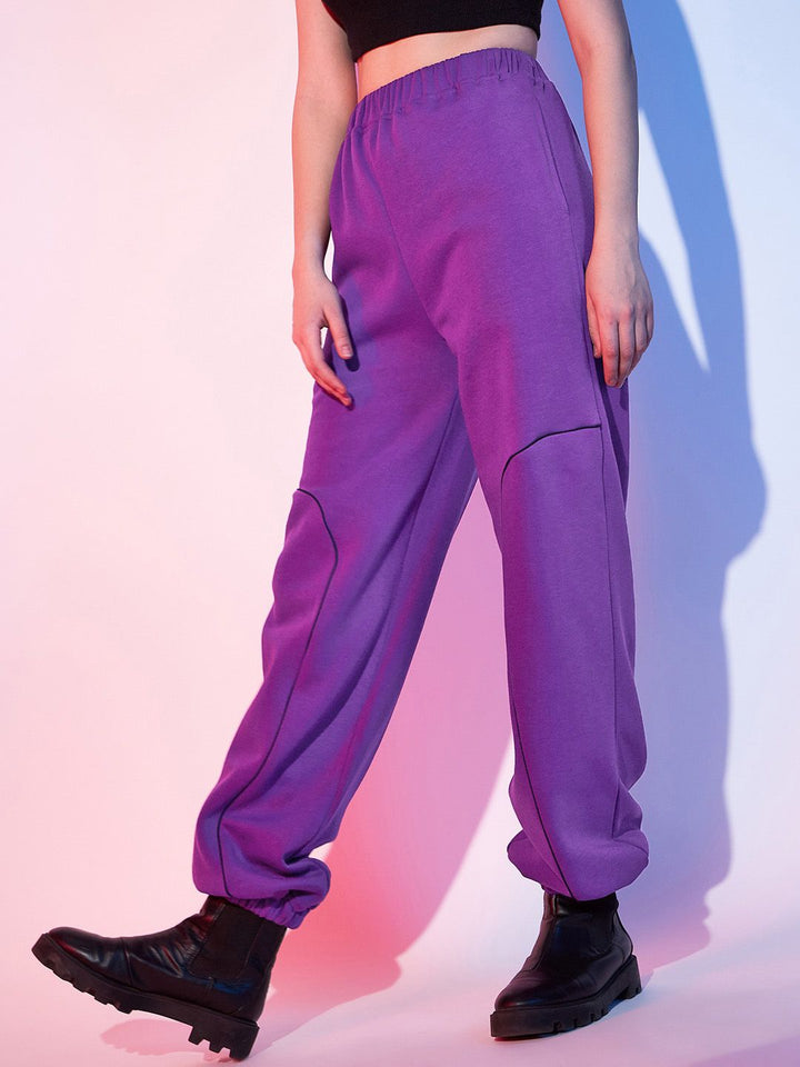 STREET 9 Women Purple Loose Fit Joggers