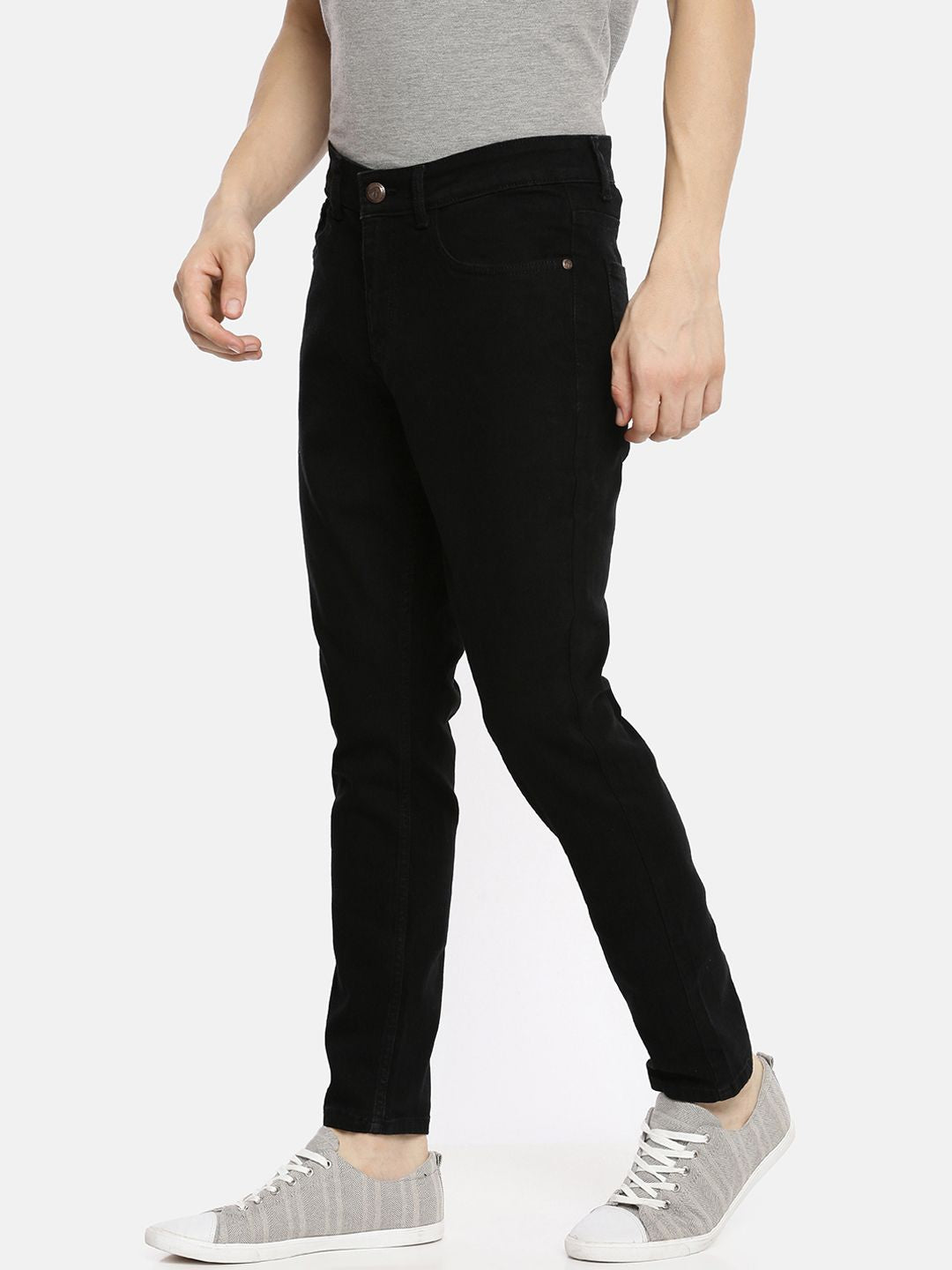 The Indian Garage Co Men Black Slim Fit Mid-Rise Clean Look Jeans