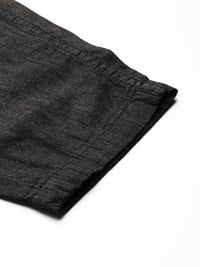 all about you Women Charcoal Grey Pure Cotton Tapered Fit High-Rise Jeans