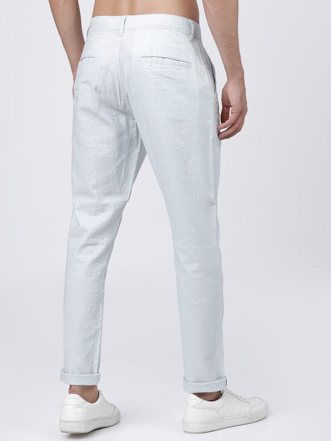 HIGHLANDER Men Blue Slim Fit Chinos Trousers