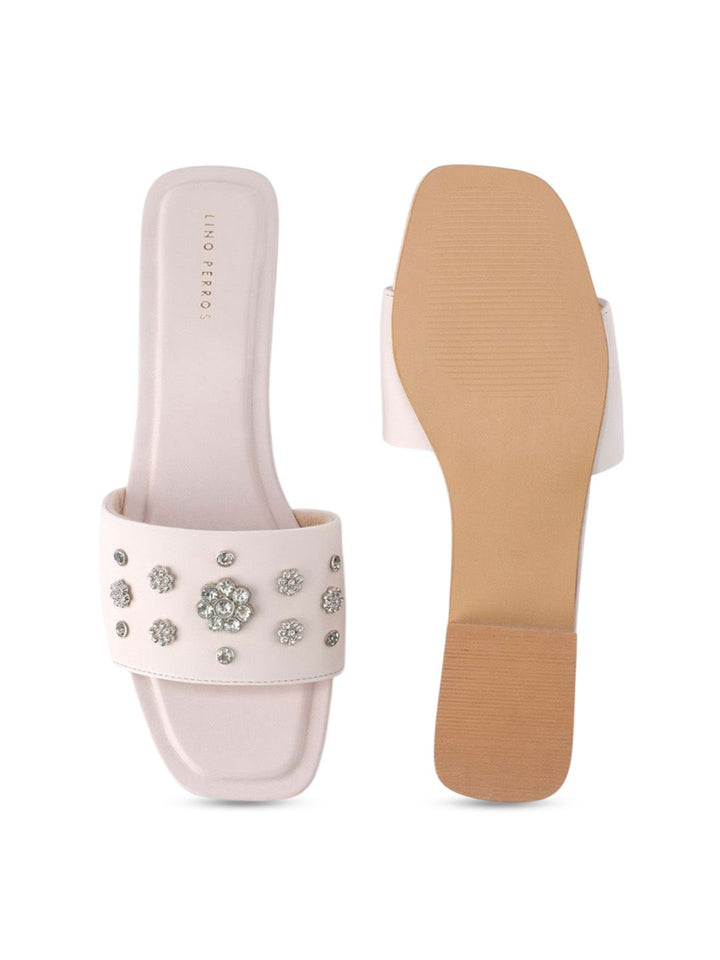 Lino Perros Women Embellished Open Toe Flats