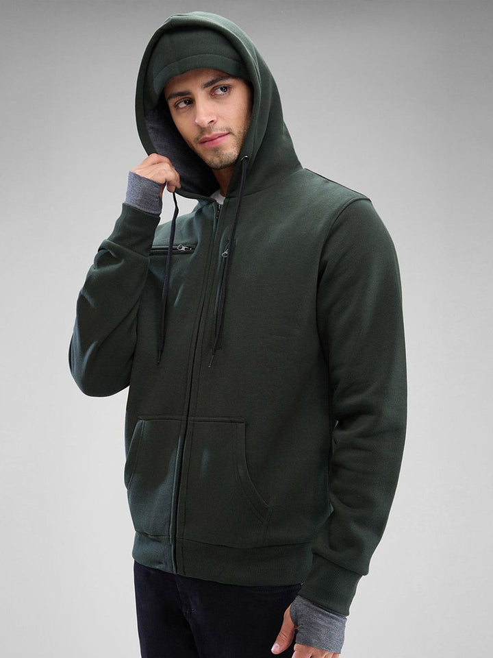SPYKAR Men Solid Hooded Sweatshirt